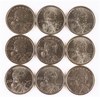 (9) x SACAGAWEA ONE DOLLAR COINS