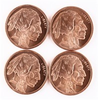 (4) x 1 OUNCE .999 FINE COPPER COINS