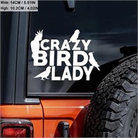 Crazy Bird Lady Parrot Car Sticker, Laptop,Vehicle