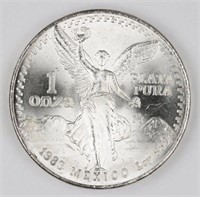 1983 MEXICO 1 OUNCE .999 SILVER COIN