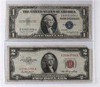 (2) x ANTIQUE US BANK NOTES