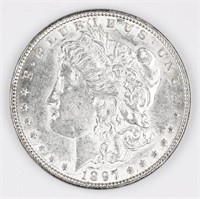 1897 US MORGAN SILVER $1 DOLLAR COIN