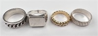 (4) x STERLING SILVER RINGS