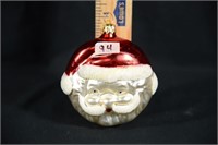 GLASS SANTA ORNAMENT