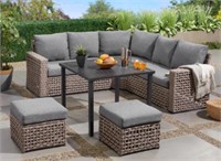 Hd Design Outdoors Willow 6pc Sectional Lte Wicker