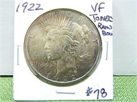1922 Peace Dollar – VF (Rainbow Tone)