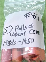 (5) Rolls of Wheat Cents (1930’s-50)
