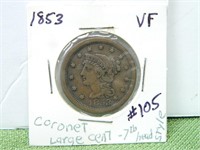 1853 Large Cent – VF