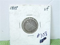 1888 Seated Dime – VF