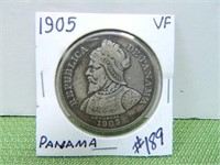 1905 Panama 90% Silver Dollar – VF