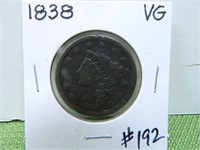 1838 Large Cent – VG