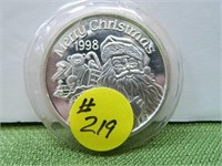 1998 Merry Christmas .999 Silver Round