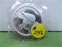 2002 Holiday Greetings 1 oz. .999 Silver Round
