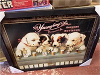 yuenglings beer puppy framed 29"w x 22" tall