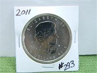 2011 $5 Canadian Maple Leaf .9999 Silver – Proof