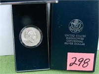 1990-W IKE Commemorative Silver Dollar with