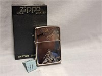 1993 zippo silver engraved  nos