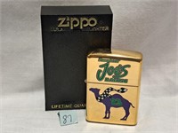 1990's zippo brass smokin joe racing  nos