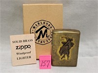 1994 zippo  brass bronco buster unfired