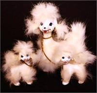 Vintage Enesco white dog with puppies on chain