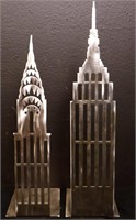 Amy Hess brushed stainless NY skyscraper bookends
