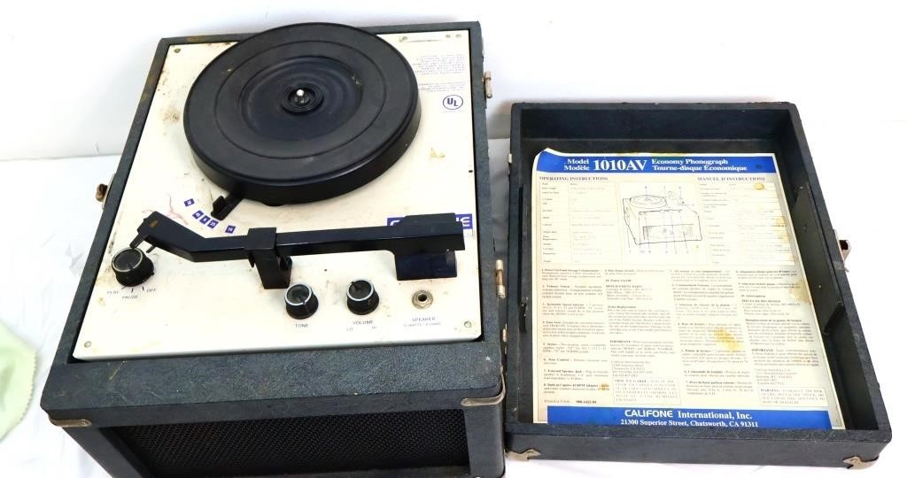 Vintage Califone 101AV record player, works
