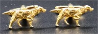 Pair vintage Hickok pointer dog cufflinks