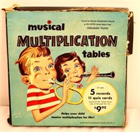 Vintage 5 record Musical Multiplication Tables set