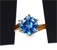 14k gold blue stone estate ring