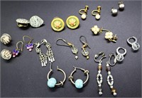 Lot of 12 pairs of estate earrings