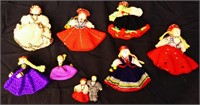 Lot of 8 vintage Latvian/USSR folk art dolls