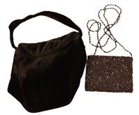 Lot of 2 black estate purses, Moyna & Bienen-Davis