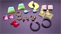 Lot of 11 pairs of estate earrings