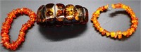 Lot of 3 amber estate bracelets