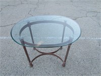 Glass Top End Table with Metal Frame