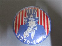 Centennial Uncle Sam Pinback Button - Vintage