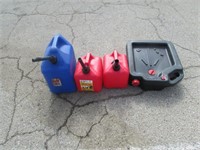 Misc Sized Gas Can Lot, Heavy Duty Enclosed Oil