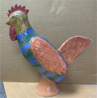 16" Handmade Joe Reinhardt, pottery rooster /ship
