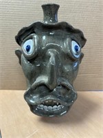 12" Signed Ron Jordan face, Jug pottery / ships