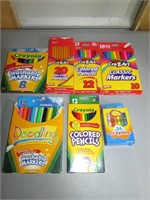NEW Misc Markers,Crayons and Colored Pencils Lot