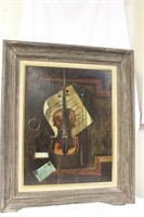 An Oil on Canvas of a Violin