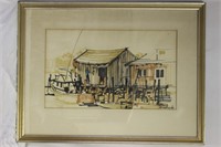 A Watercolor of a Fishing Dock
