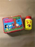 VTG PEANUTS METAL LUNCHBOX WITH THERMOS
