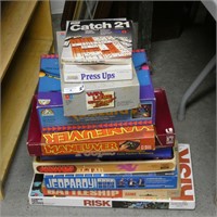 Stack of Assorted Board Games & Trivia Games