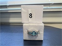 Aquamarine & Crystals Sz 8 U230