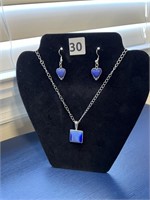 Purple Heart Earrings & Pendant U230