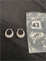 Pair Sterling Silver Earrings U230