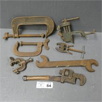 C-Clamp & Various Hand Tools