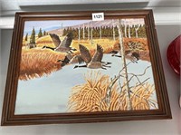 Framed Geese Flying Oil Painting U248