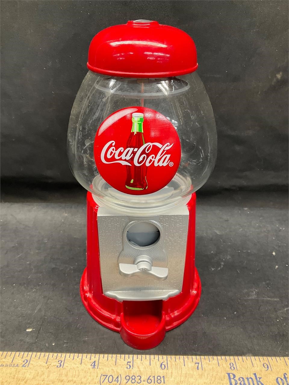 Coke bubble gum machine metal and glass